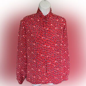 Vintage Country Sophisticates Pendleton Long Sleeve Blouse with Scarf